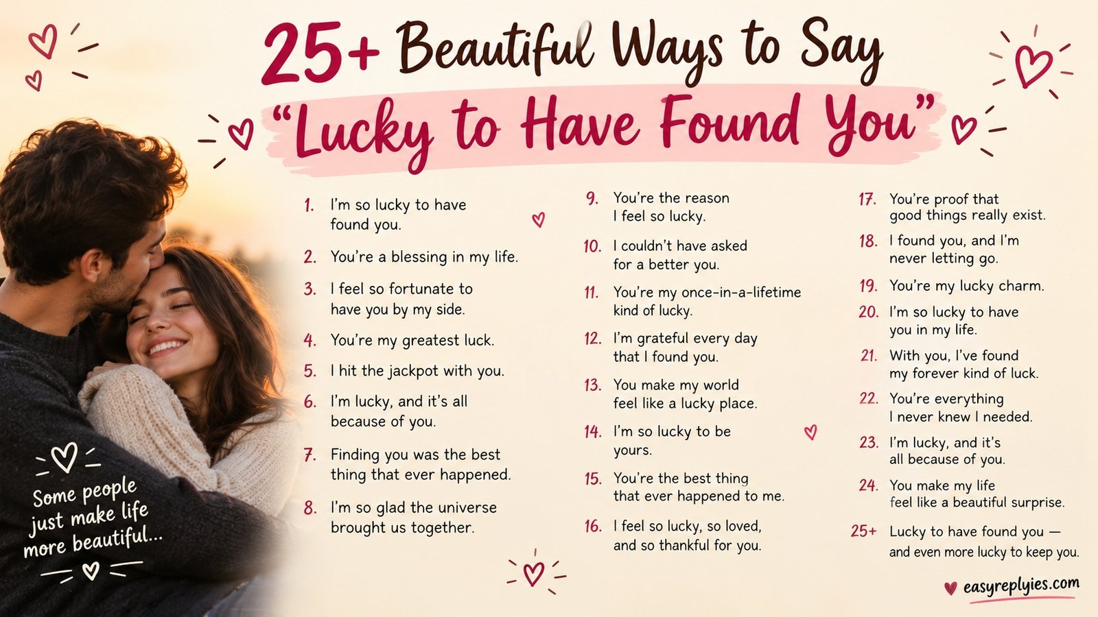 Beautiful Ways to Say “Lucky to Have Found You”