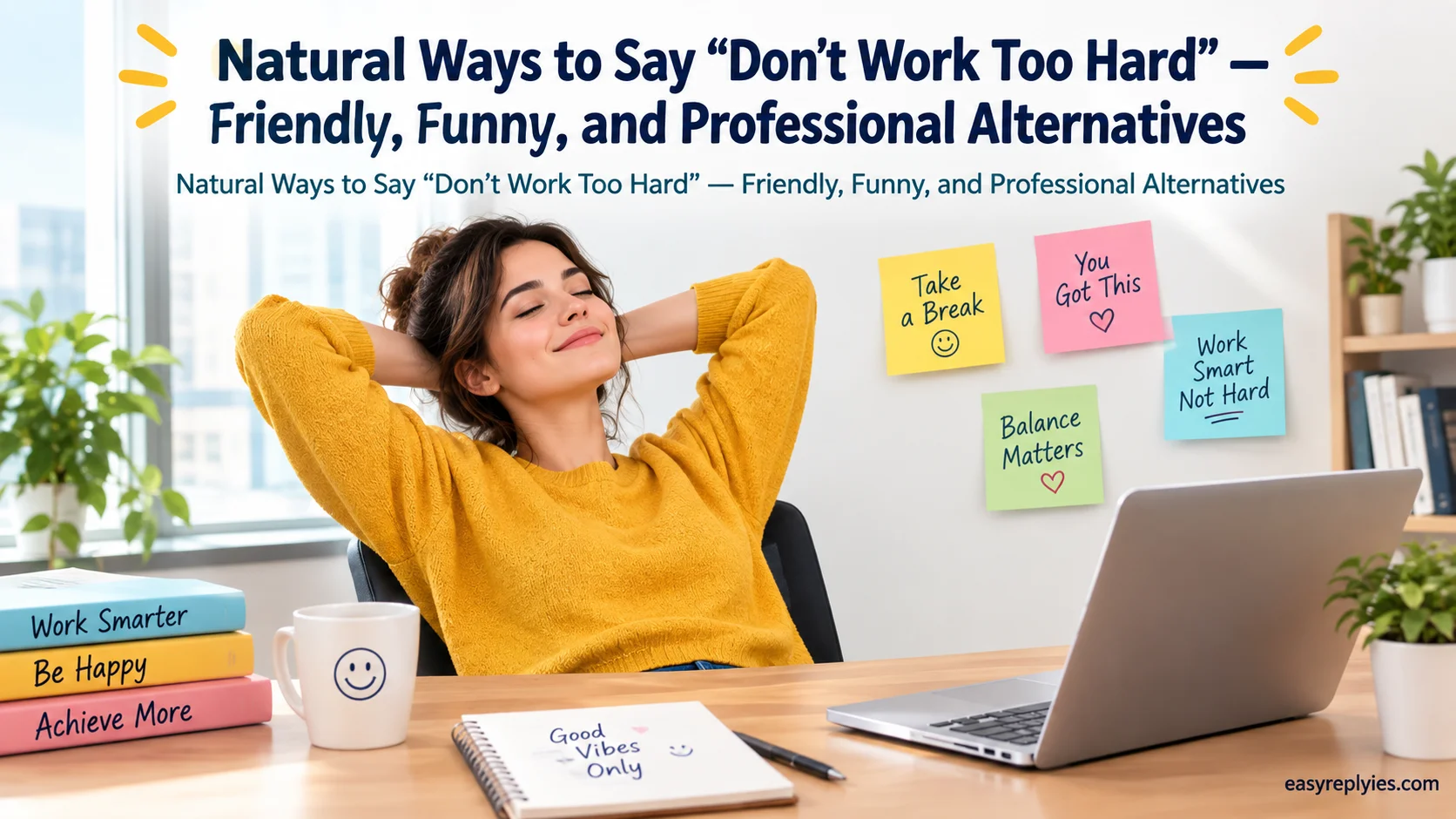 Natural Ways to Say “Don’t Work Too Hard” — Friendly, Funny, and Professional Alternatives
