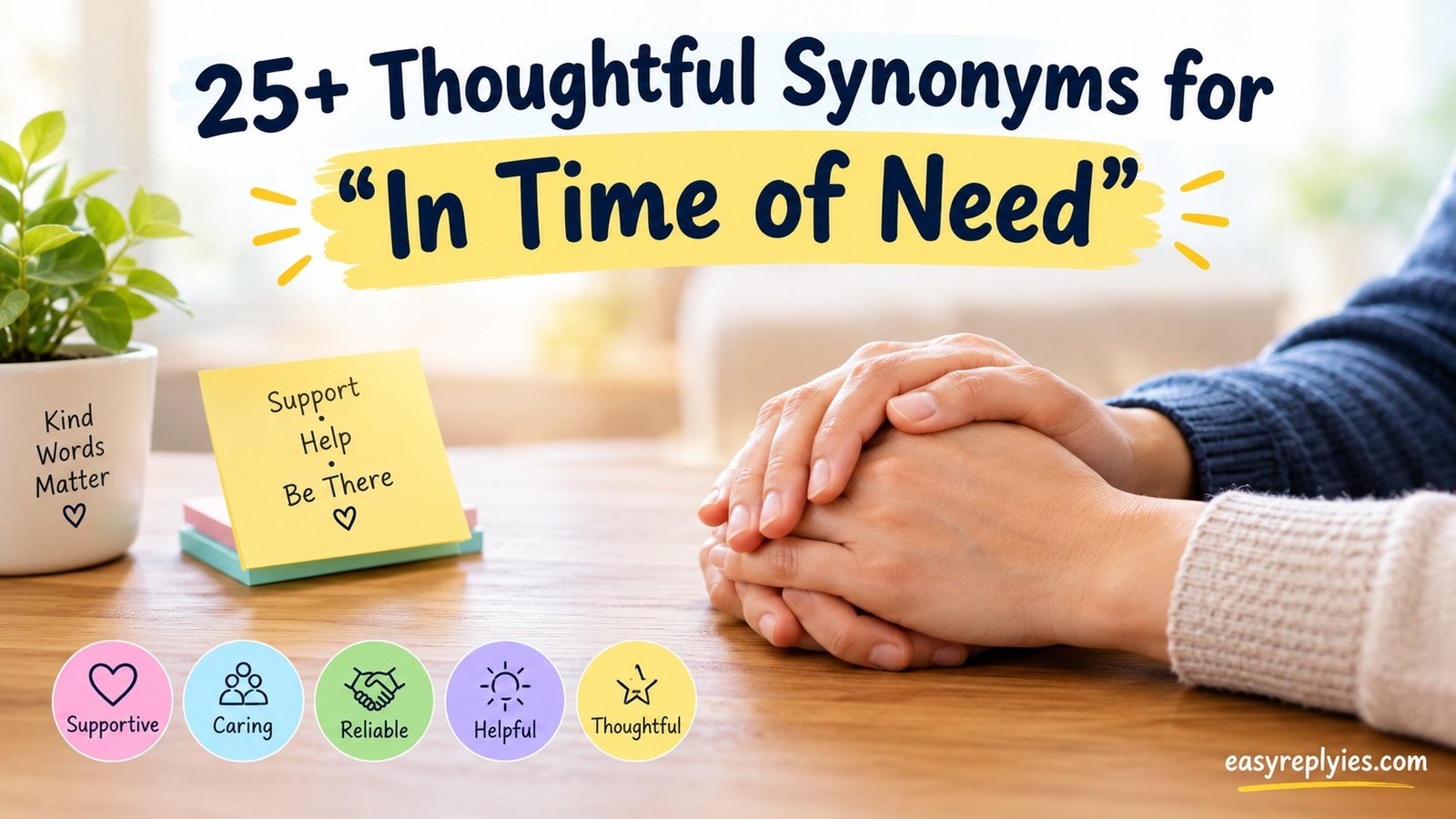 Thoughtful Synonyms for “In Time of Need”